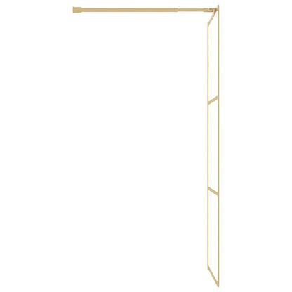 Walk-in Shower Wall with Clear ESG Glass Gold 80x195 cm