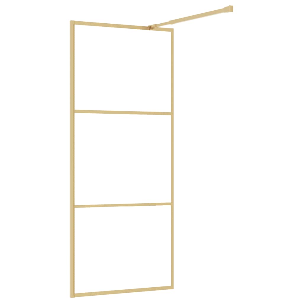 Walk-in Shower Wall with Clear ESG Glass Gold 80x195 cm