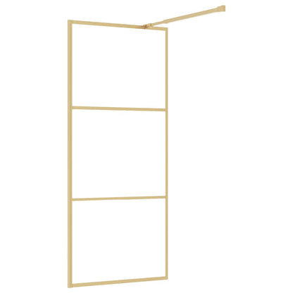 Walk-in Shower Wall with Clear ESG Glass Gold 80x195 cm