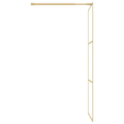Walk-in Shower Wall with Clear ESG Glass Gold 90x195 cm