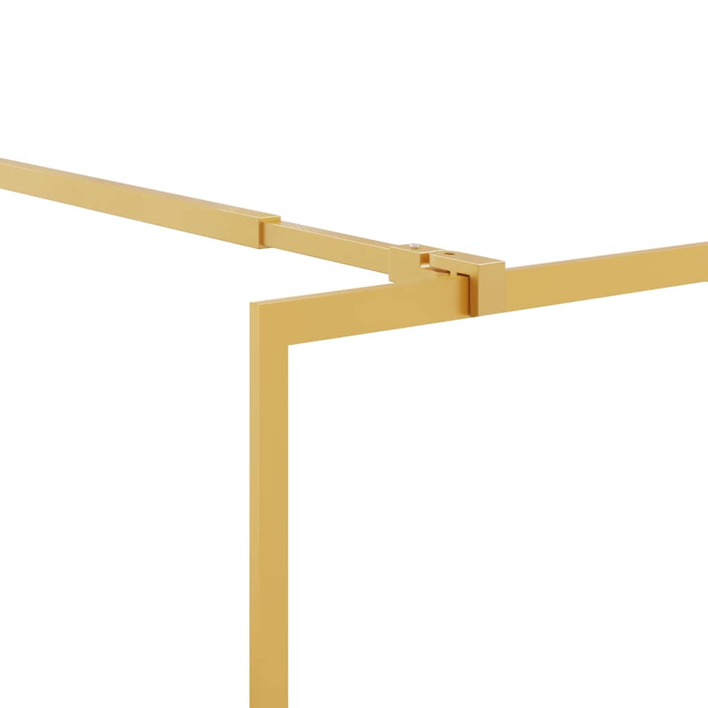 Walk-in Shower Wall with Clear ESG Glass Gold 90x195 cm