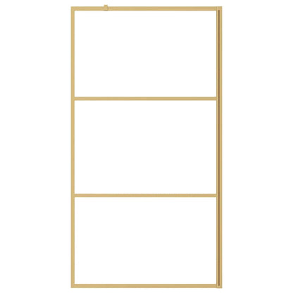 Walk-in Shower Wall with Clear ESG Glass Gold 100x195 cm