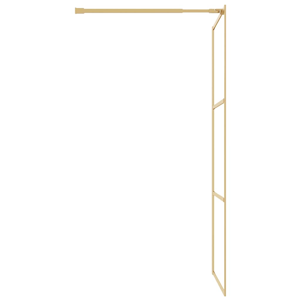Walk-in Shower Wall with Clear ESG Glass Gold 100x195 cm