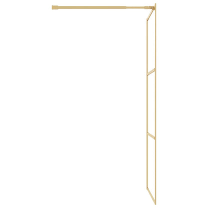Walk-in Shower Wall with Clear ESG Glass Gold 100x195 cm