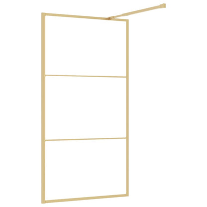 Walk-in Shower Wall with Clear ESG Glass Gold 115x195 cm