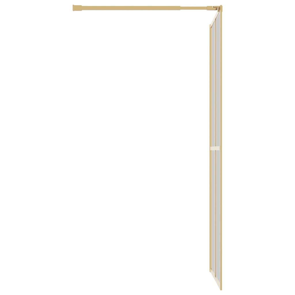 Walk-in Shower Wall with Clear ESG Glass Gold 80x195 cm