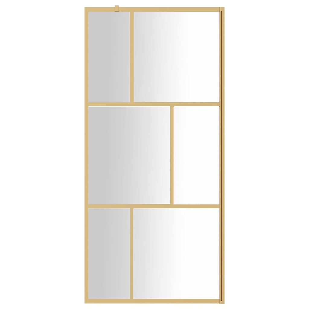 Walk-in Shower Wall with Clear ESG Glass Gold 80x195 cm