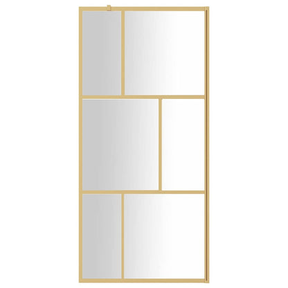 Walk-in Shower Wall with Clear ESG Glass Gold 80x195 cm