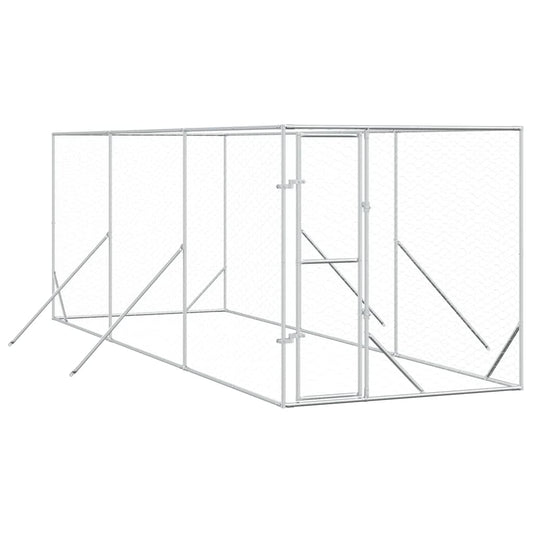 Outdoor Dog Kennel Silver 2x6x2 m Galvanised Steel