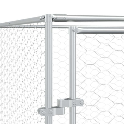Outdoor Dog Kennel Silver 2x10x2 m Galvanised Steel
