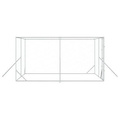 Outdoor Dog Kennel Silver 4x4x2 m Galvanised Steel
