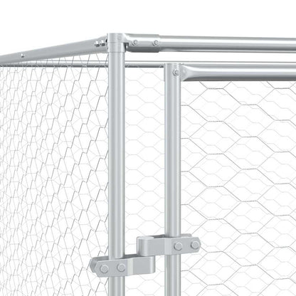 Outdoor Dog Kennel Silver 4x12x2 m Galvanised Steel