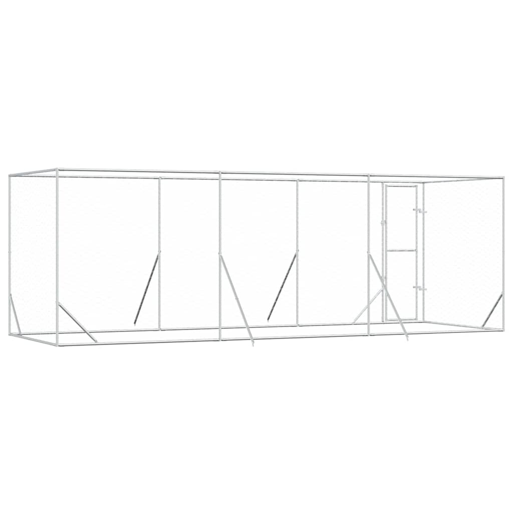 Outdoor Dog Kennel Silver 6x2x2 m Galvanised Steel