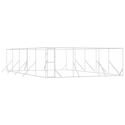 Outdoor Dog Kennel Silver 6x10x2 m Galvanised Steel