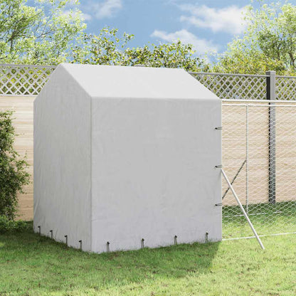 Outdoor Dog Kennel with Roof Silver 6.6‘x19.7‘x8.2‘ Galvanized Steel