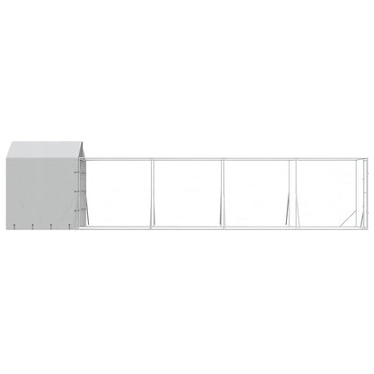 Outdoor Dog Kennel with Roof Silver 2x10x2.5 m Galvanised Steel
