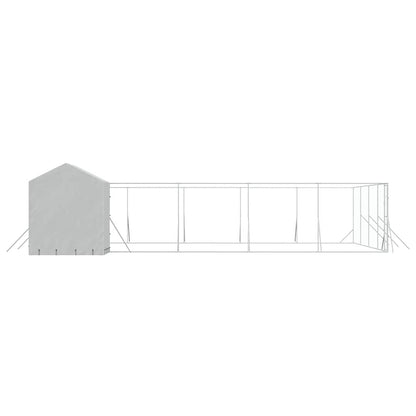 Outdoor Dog Kennel with Roof Silver 10x10x2.5 m Galvanised Steel