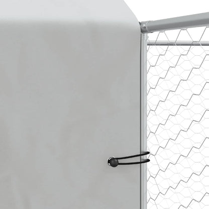 Outdoor Dog Kennel with Roof Silver 10x10x2.5 m Galvanised Steel