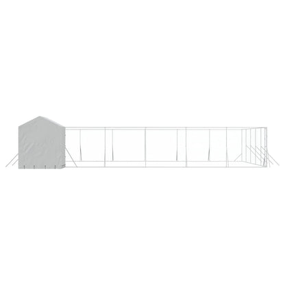 Outdoor Dog Kennel with Roof Silver 12x12x2.5 m Galvanised Steel