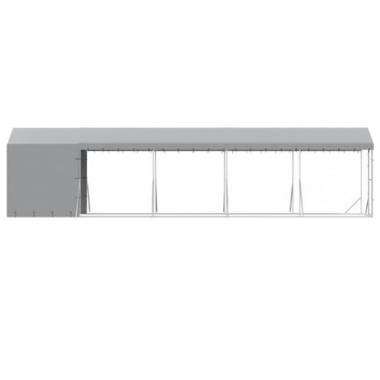 Outdoor Dog Kennel with Roof Silver 2x10x2.5 m Galvanised Steel