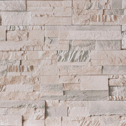 Wallpaper 3D Stone Look Grey and Beige