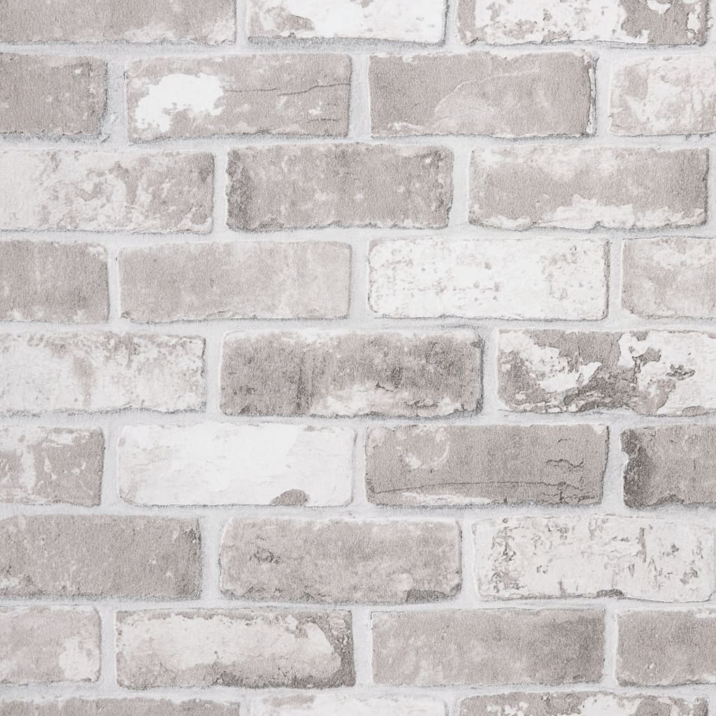 Wallpaper 3D Brick Pattern Grey