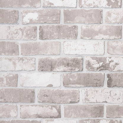 Wallpaper 3D Brick Pattern Grey