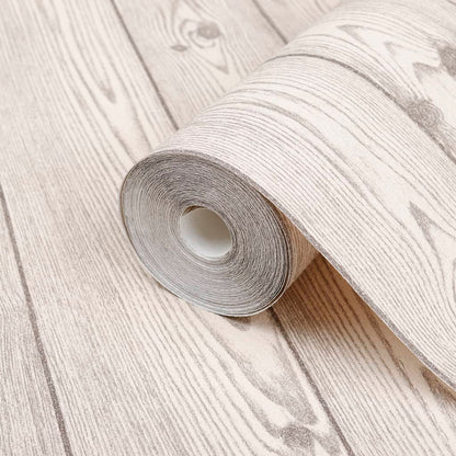 Wallpaper 3D Wood Grain Grey