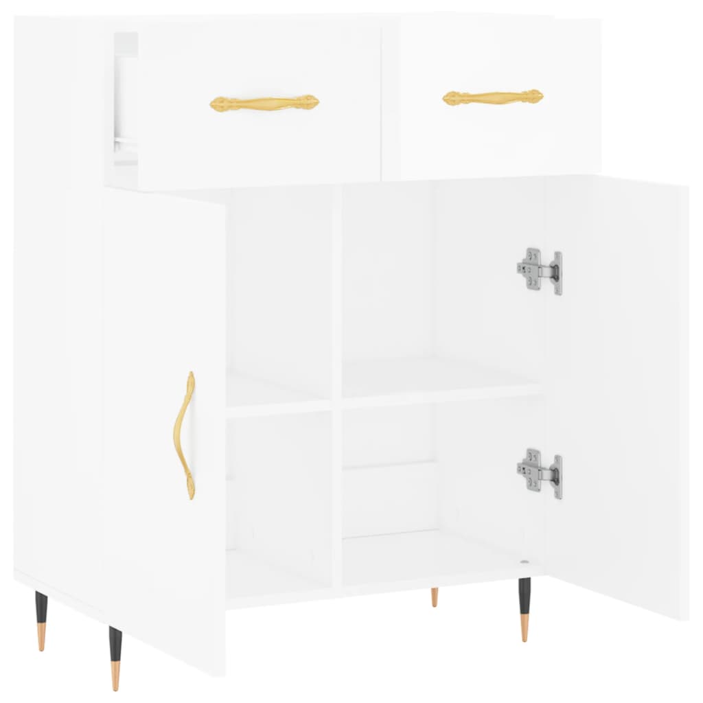Sideboard High Gloss White 69.5x34x90 cm Engineered Wood