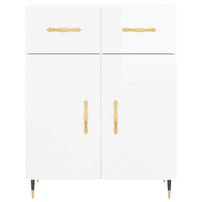 Sideboard High Gloss White 69.5x34x90 cm Engineered Wood