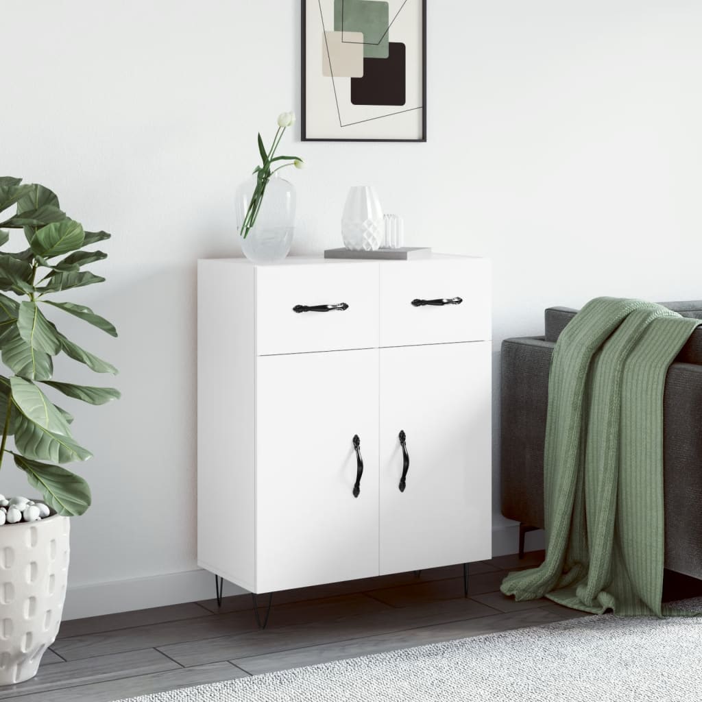 Sideboard High Gloss White 69.5x34x90 cm Engineered Wood