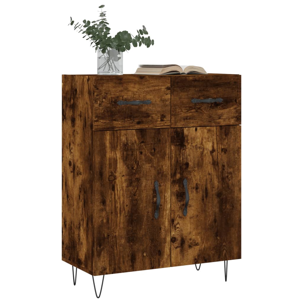 Sideboard Smoked Oak 69.5x34x90 cm Engineered Wood