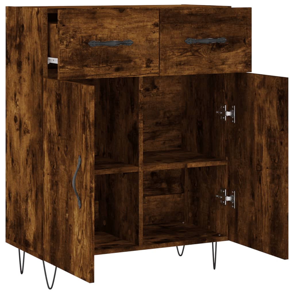 Sideboard Smoked Oak 69.5x34x90 cm Engineered Wood