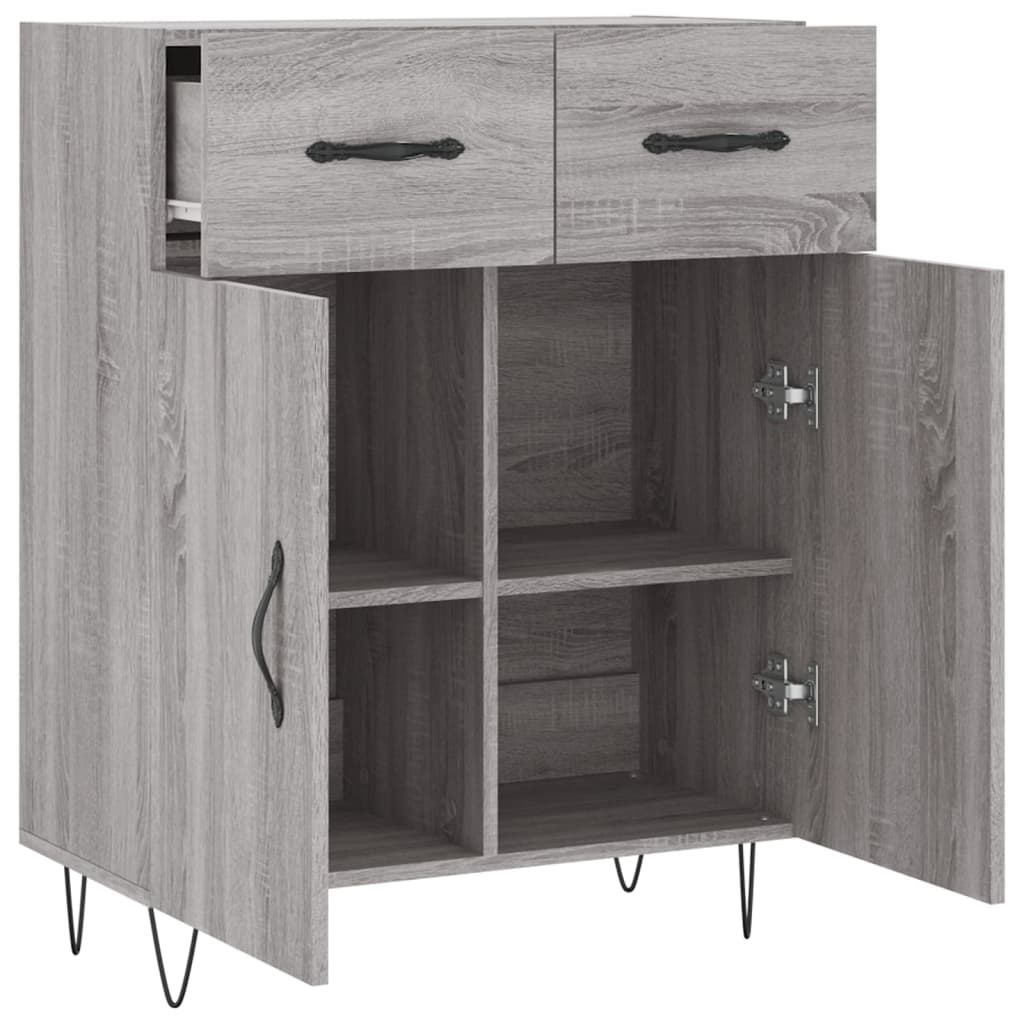 Sideboard Grey Sonoma 69.5x34x90 cm Engineered Wood