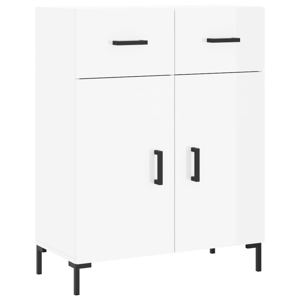 Sideboard High Gloss White 69.5x34x90 cm Engineered Wood