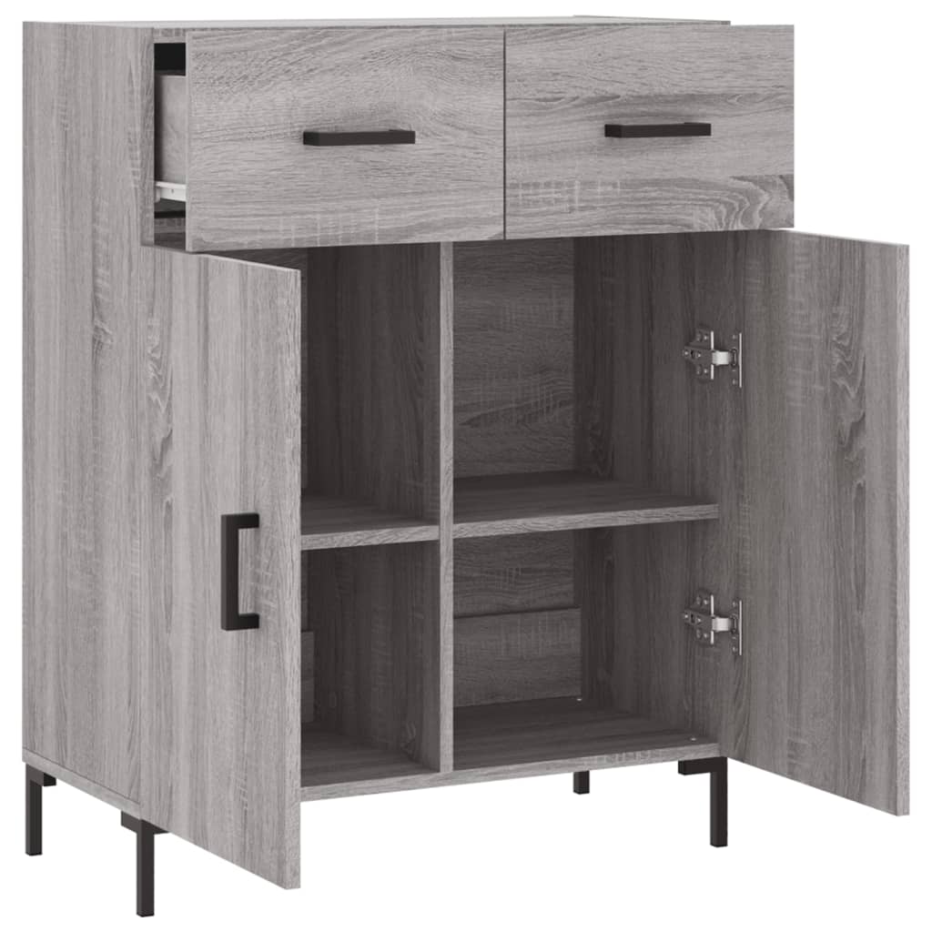 Sideboard Grey Sonoma 69.5x34x90 cm Engineered Wood