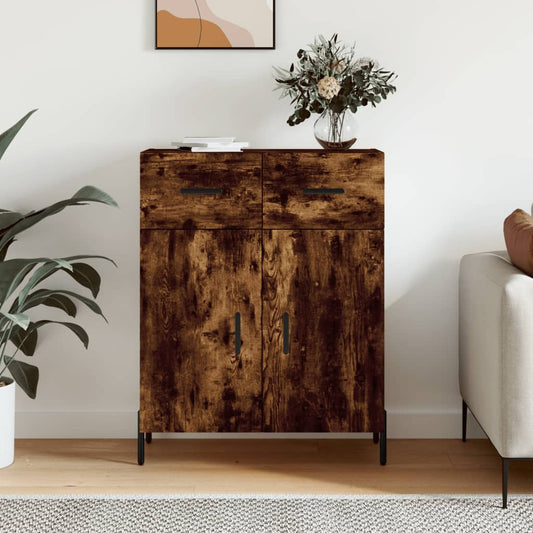 Sideboard Smoked Oak 69.5x34x90 cm Engineered Wood