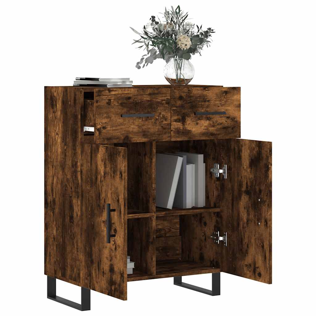 Sideboard Smoked Oak 69.5x34x90 cm Engineered Wood