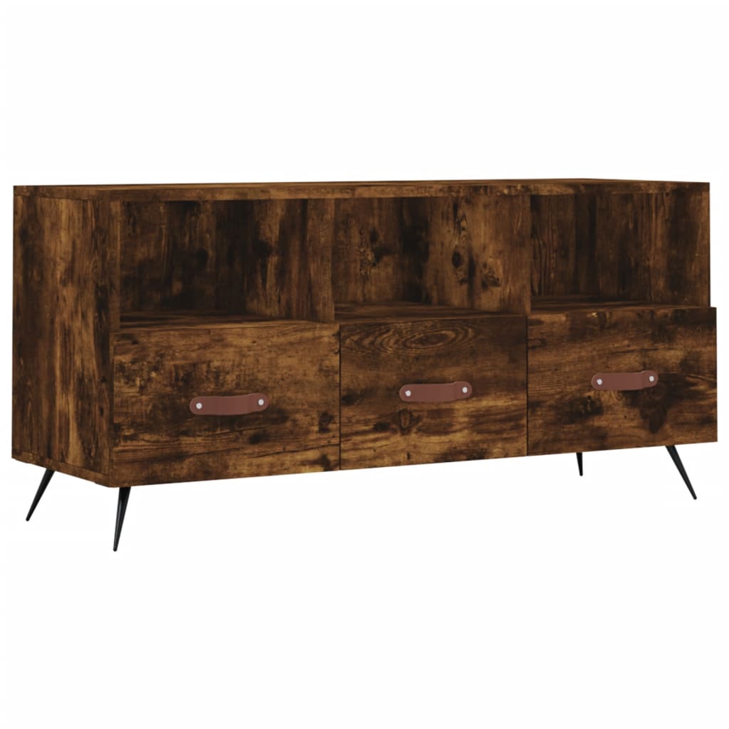 TV Cabinet Smoked Oak 102x36x50 cm Engineered Wood