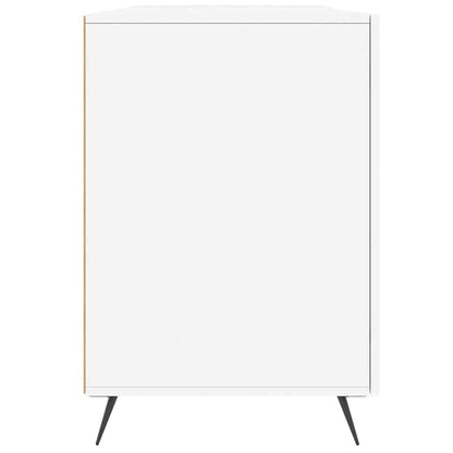 Desk High Gloss White 140x50x75 cm Engineered Wood