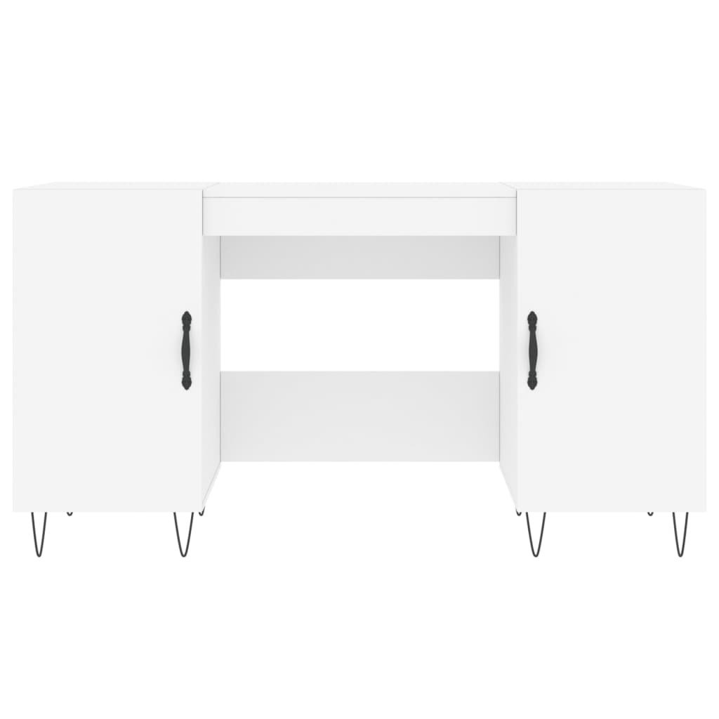 Desk White 140x50x75 cm Engineered Wood
