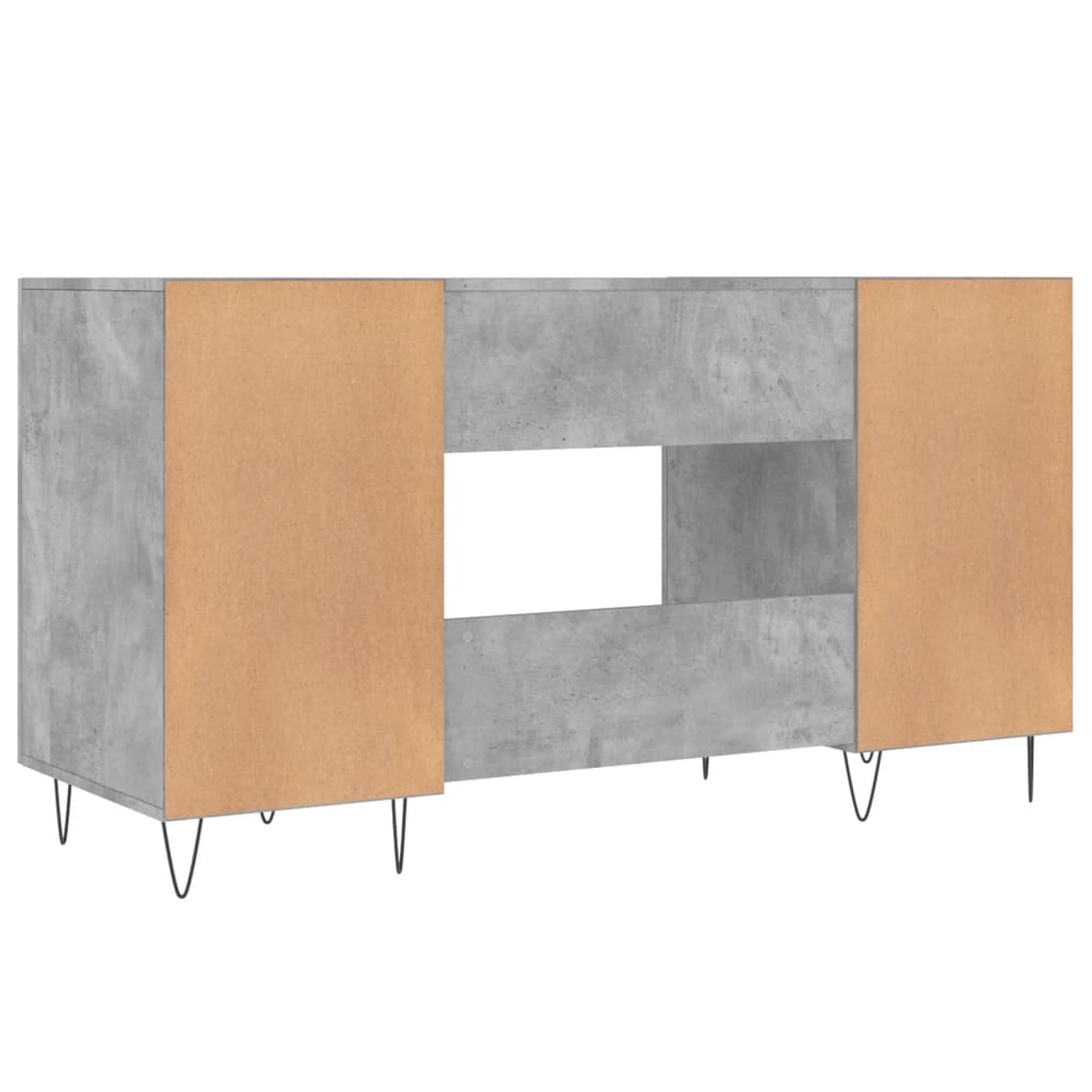 Desk Concrete Grey 140x50x75 cm Engineered Wood