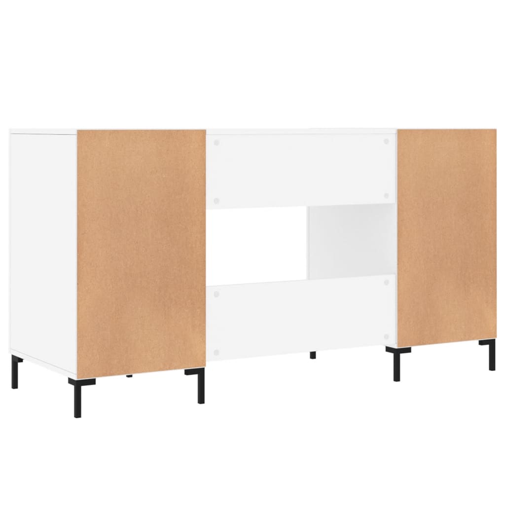 Desk White 140x50x75 cm Engineered Wood