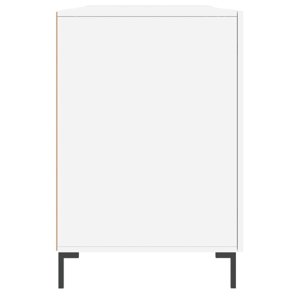Desk High Gloss White 140x50x75 cm Engineered Wood