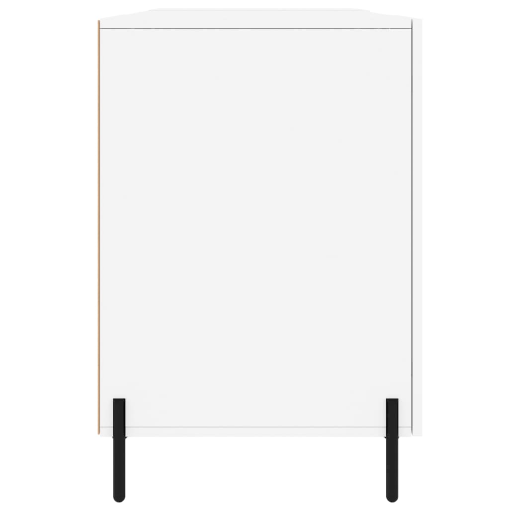 Desk High Gloss White 140x50x75 cm Engineered Wood