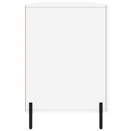 Desk High Gloss White 140x50x75 cm Engineered Wood