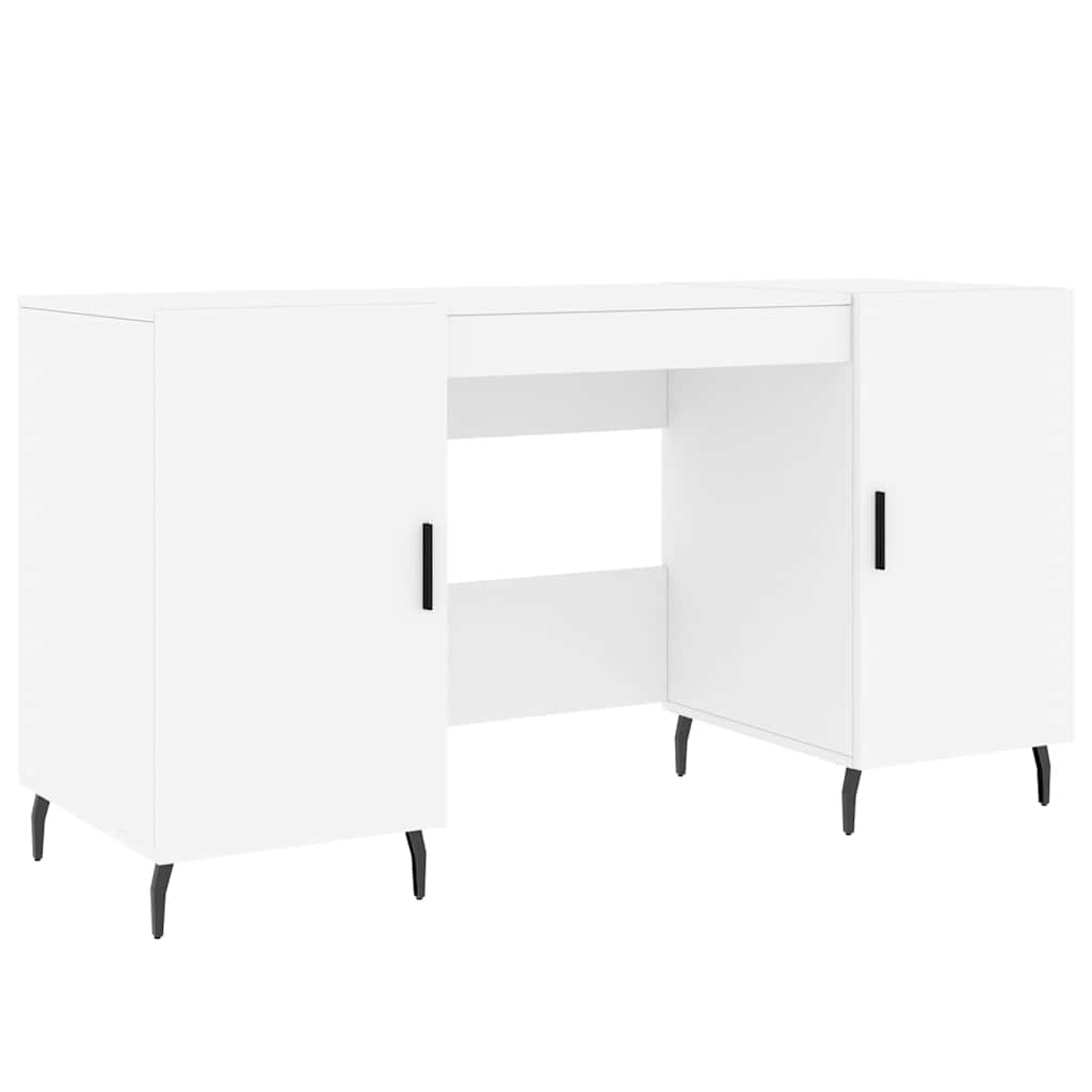 Desk White 140x50x75 cm Engineered Wood