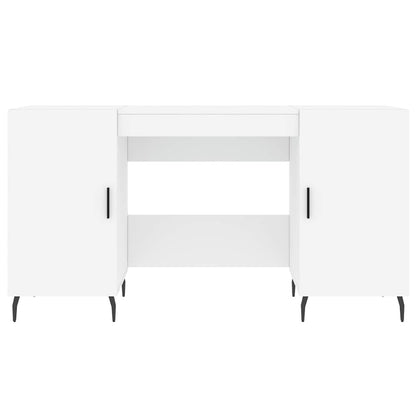 Desk White 140x50x75 cm Engineered Wood