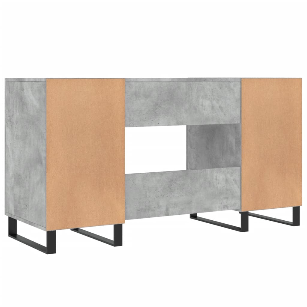 Desk Concrete Grey 140x50x75 cm Engineered Wood
