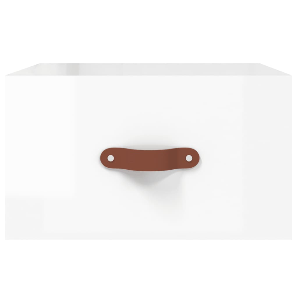 Wall-mounted Bedside Cabinet High Gloss White 35x35x20 cm